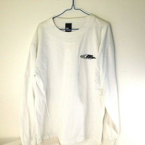 Vintage No Fear White Long Sleeve Shirt Light Sweat Shirt Sz M L Made in The USA